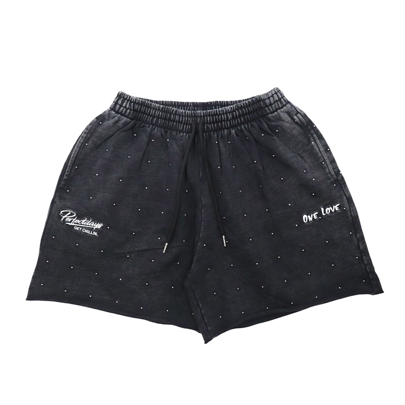 STUDS SHORT SWT PANTS -BLACK-