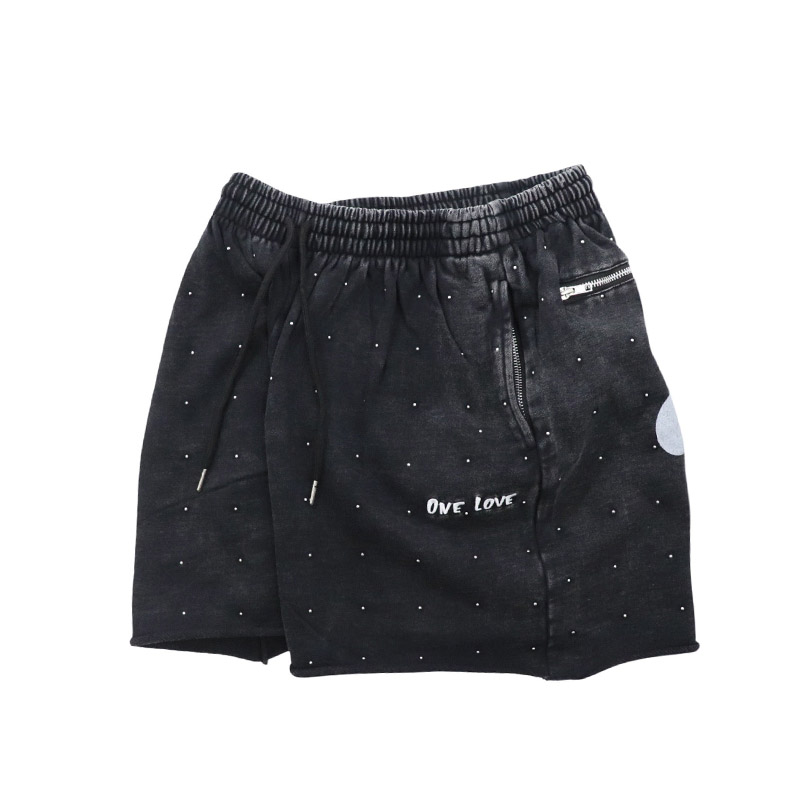 STUDS SHORT SWT PANTS -BLACK-