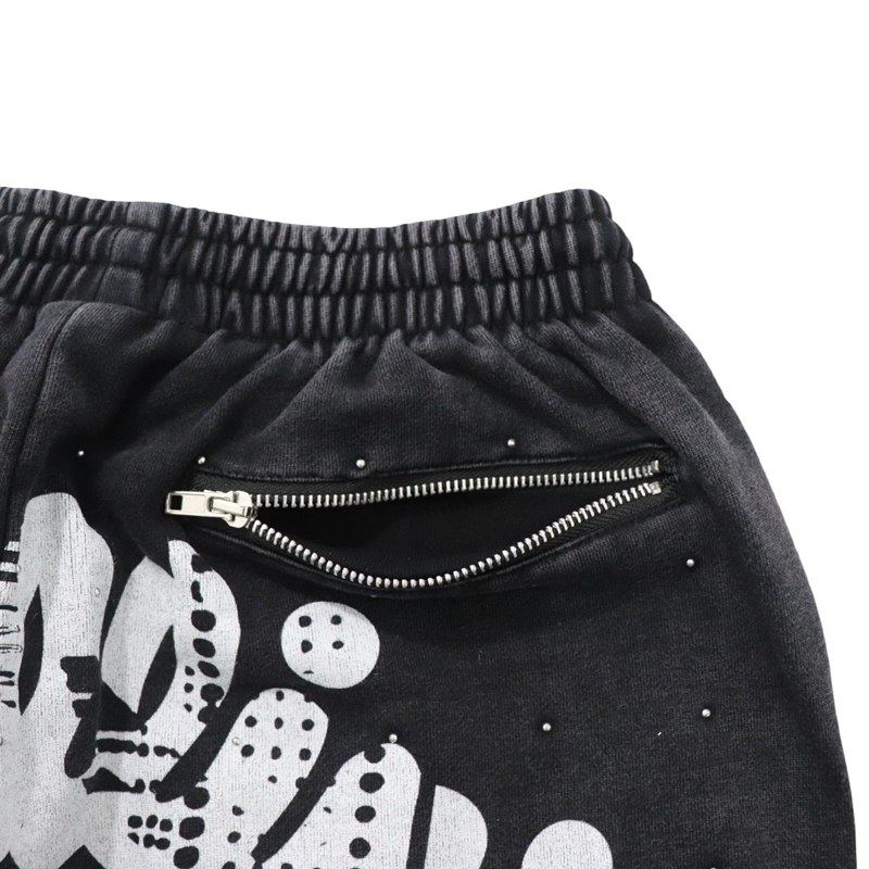 STUDS SHORT SWT PANTS -BLACK-