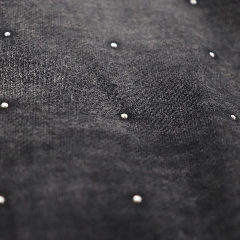 STUDS WOMEN ZIP HOODIE -BLACK-
