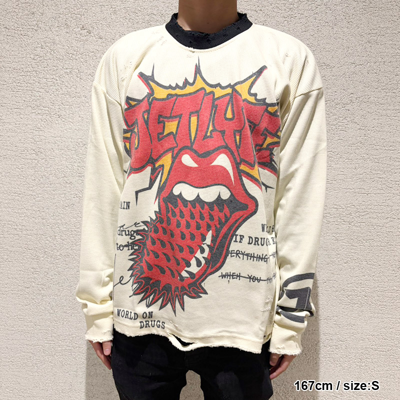 DRUGS TAKE YOU TO HELL WAFFLE LS -NATURAL-