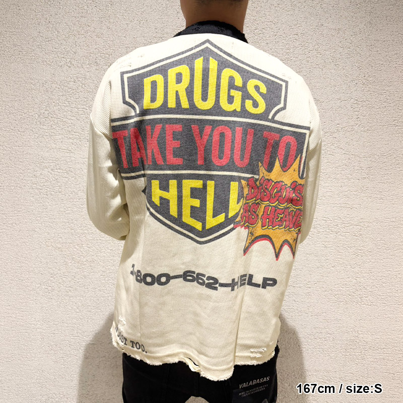 DRUGS TAKE YOU TO HELL WAFFLE LS -NATURAL-