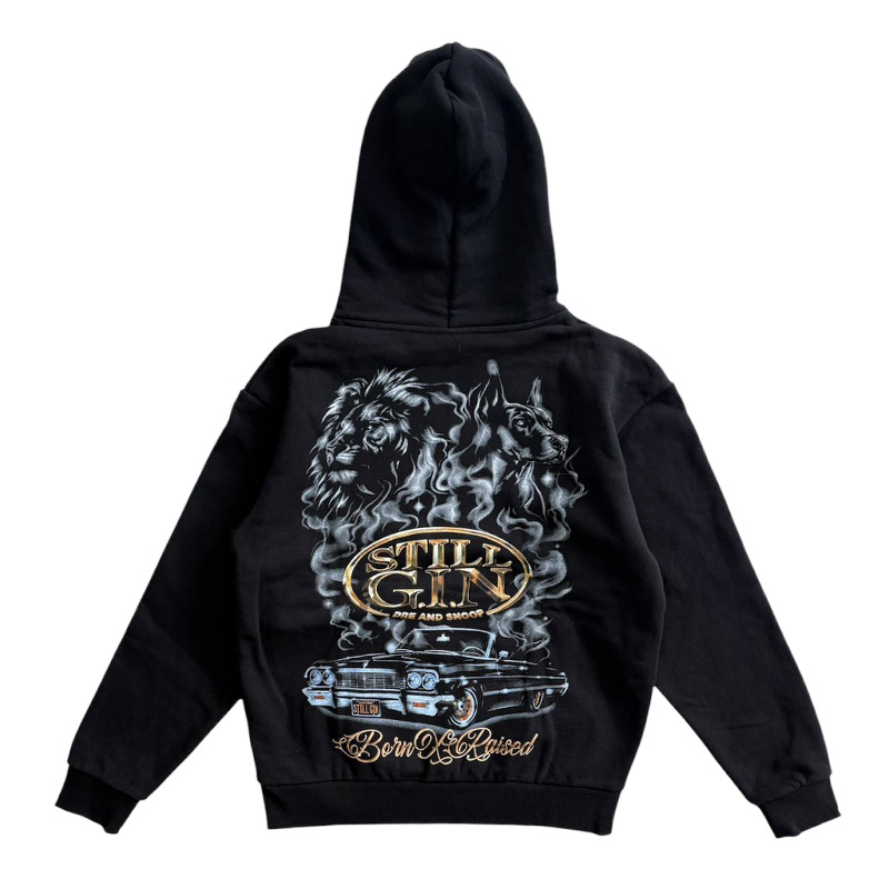 STILL G.I.N. × BORN X RAISED/ HOODIE -BLACK-