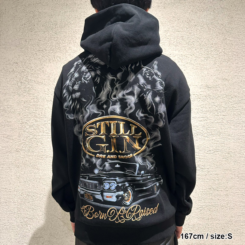 STILL G.I.N. × BORN X RAISED/ HOODIE -BLACK-