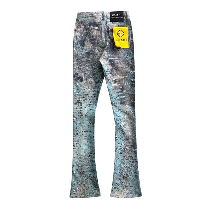 FROSTED PAISLEY DENIM -BLUE-