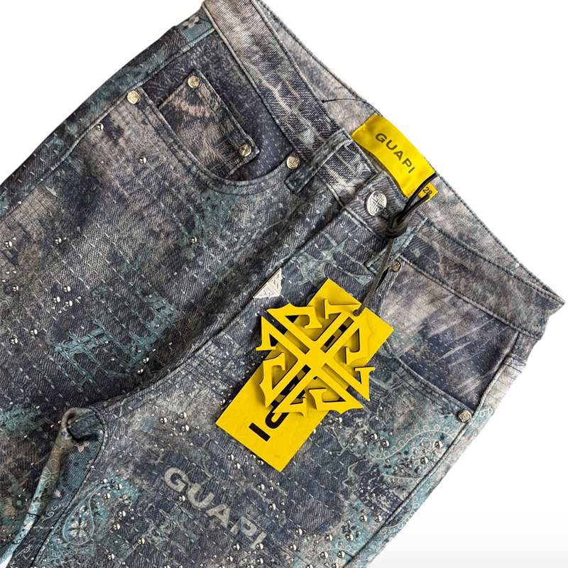 FROSTED PAISLEY DENIM -BLUE-