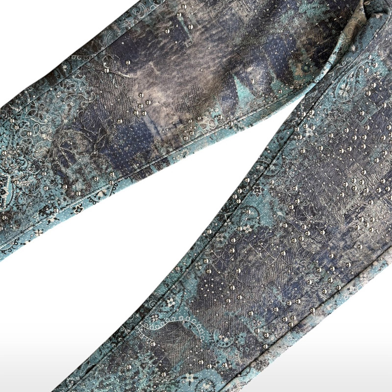 FROSTED PAISLEY DENIM -BLUE-
