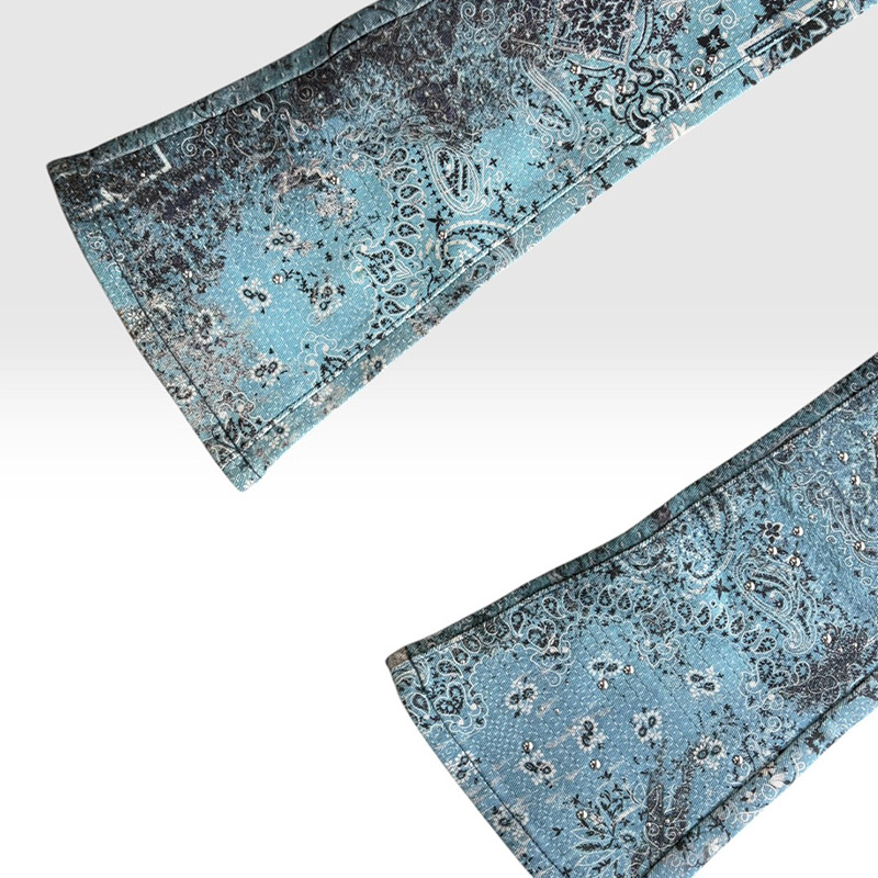 FROSTED PAISLEY DENIM -BLUE-