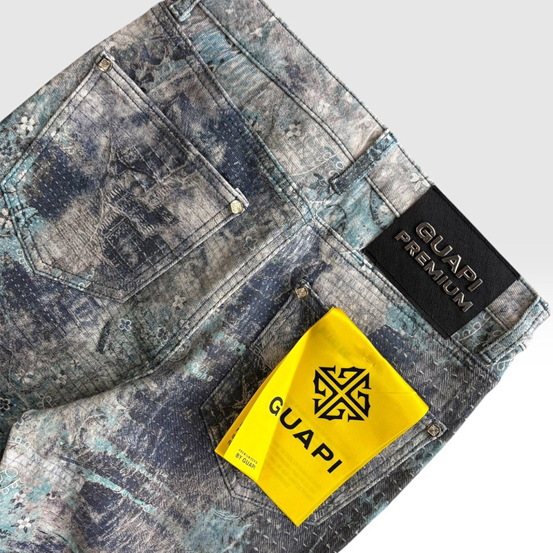 FROSTED PAISLEY DENIM -BLUE-