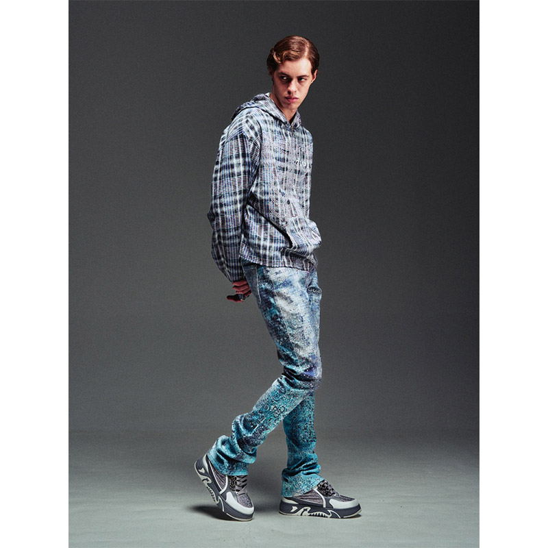 FROSTED PAISLEY DENIM -BLUE-