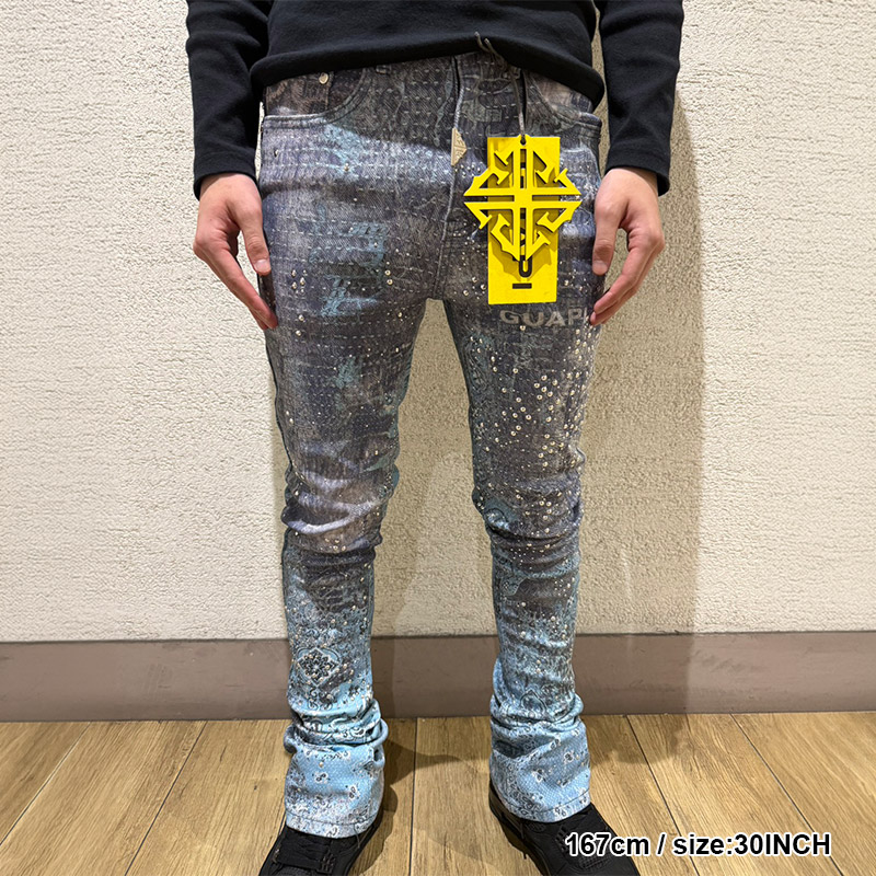 FROSTED PAISLEY DENIM -BLUE-