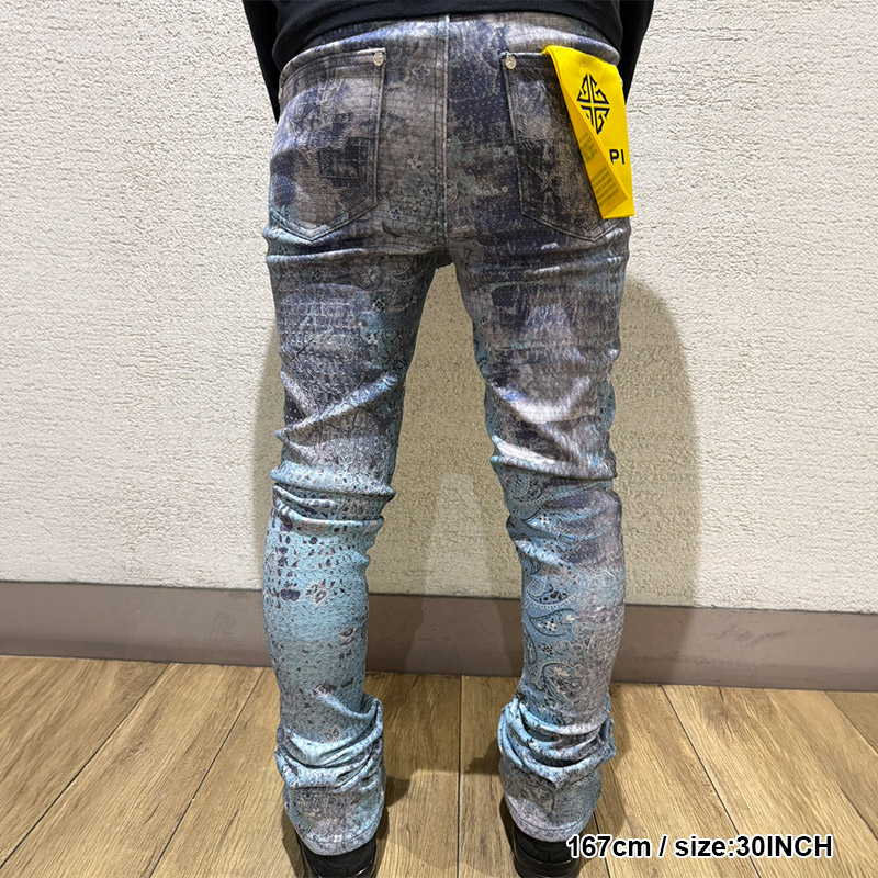 FROSTED PAISLEY DENIM -BLUE-