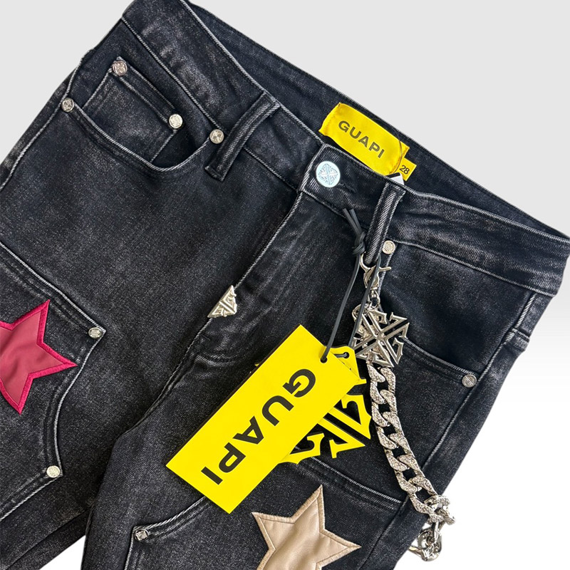 WINE RED STARS DENIM -BLACK-