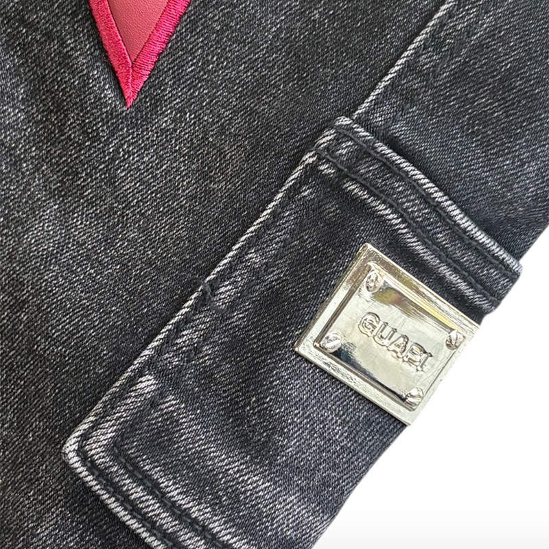 WINE RED STARS DENIM -BLACK-
