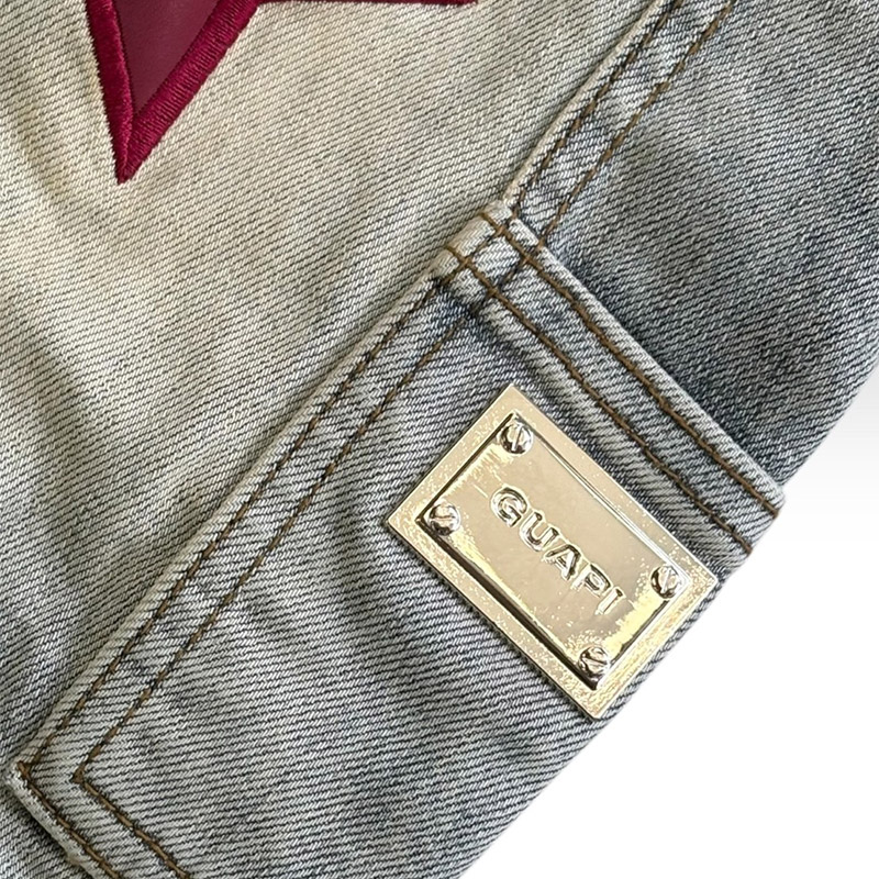 WINE RED VINTAGE STARS DENIM -LIGHT BLUE-