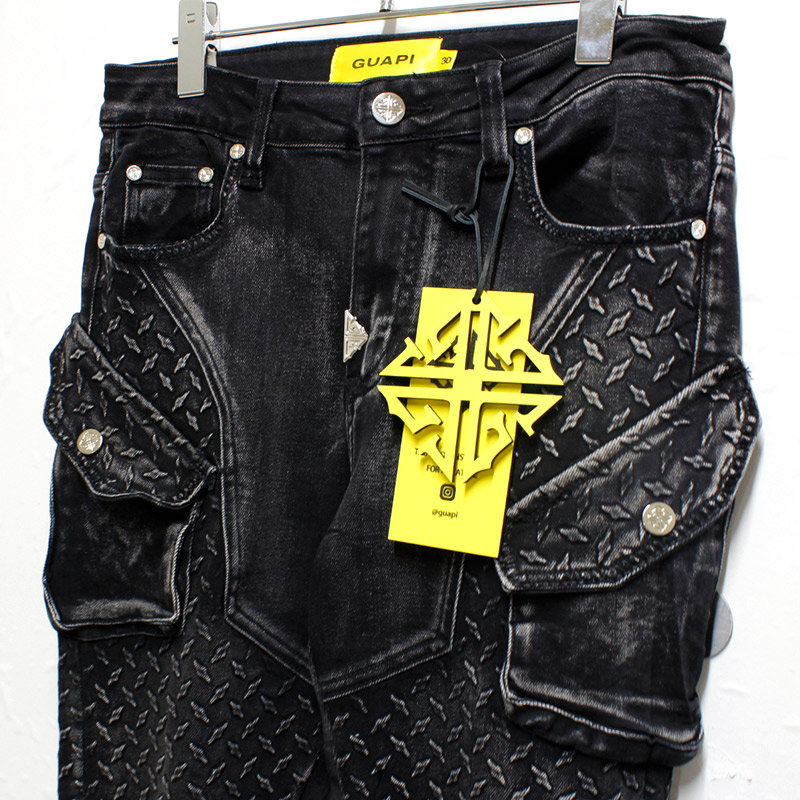 VINTAGE BLACK STEEL PLATE DENIM -BLACK-