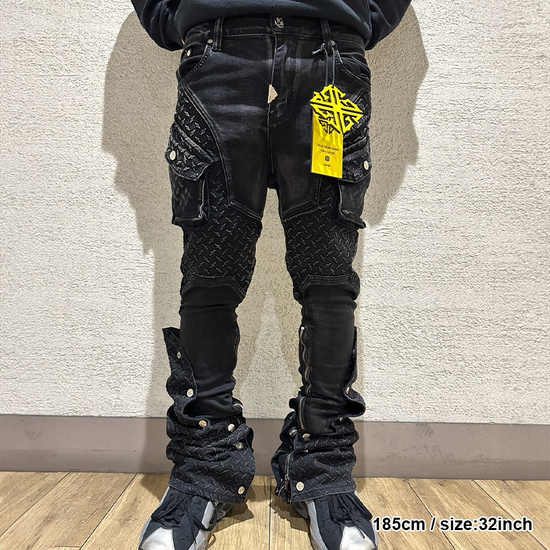 VINTAGE BLACK STEEL PLATE DENIM -BLACK-