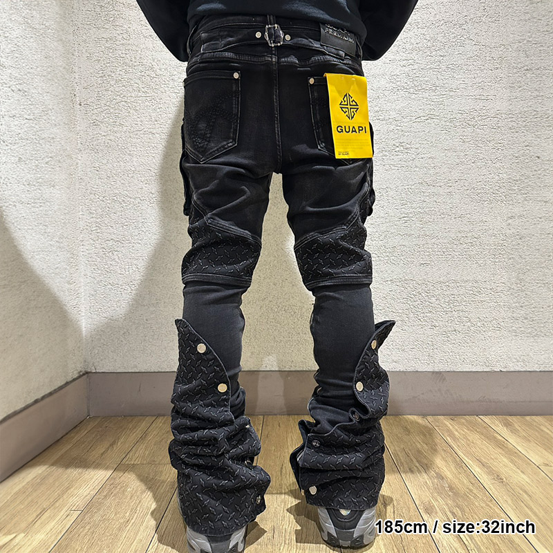 VINTAGE BLACK STEEL PLATE DENIM -BLACK-