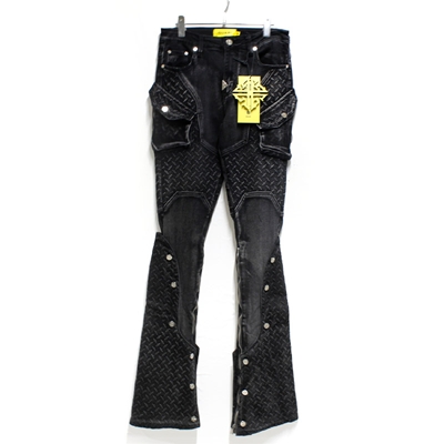 VINTAGE BLACK STEEL PLATE DENIM -BLACK-