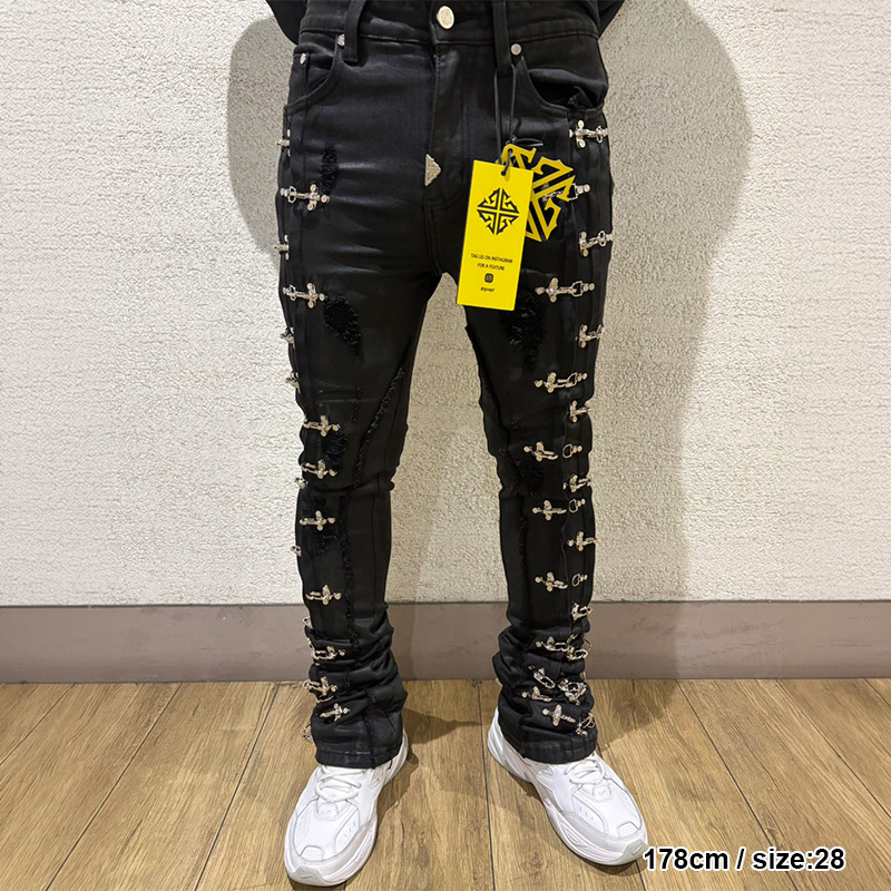 OBSIDIAN BLACK AVATION CLASP DENIM -BLACK-