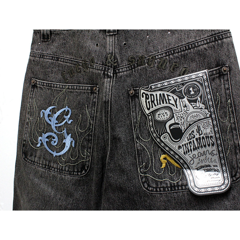 CHIEF WATCHER BAGGY DENIM SHORTS -2.COLOR-