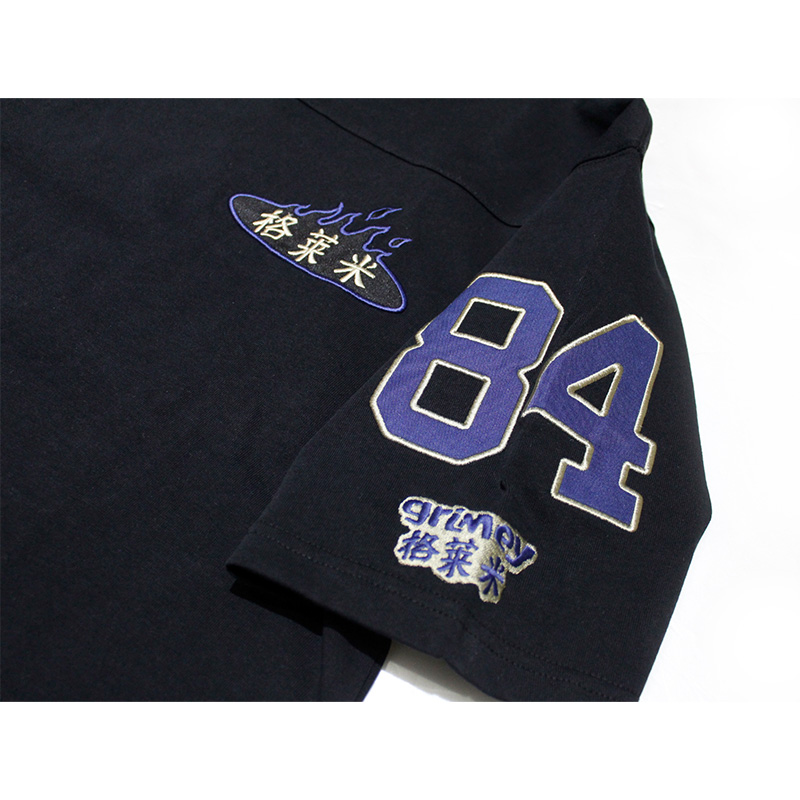 CONCREAT JUNGLE ALL OVER PRINT V NECK OVERSIZED TEE -BLACK-