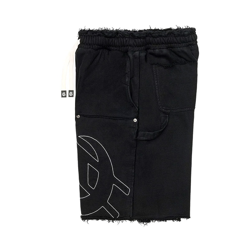 CARPENTER DISTRESSED SHORTS -BLACK-