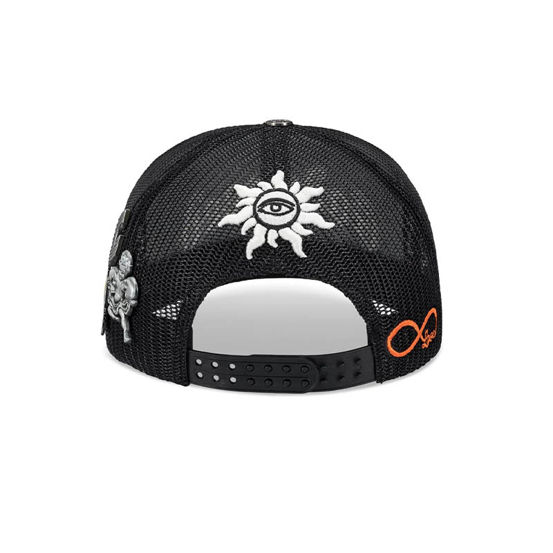 GS FOREVER PREMIUM LEATHER TRUCKER HAT -BLACK-