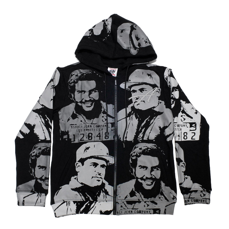 GREY PANTONE CARTEL HOODIE -BLACK/GRAY-