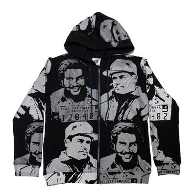 GREY PANTONE CARTEL HOODIE -BLACK/GRAY-