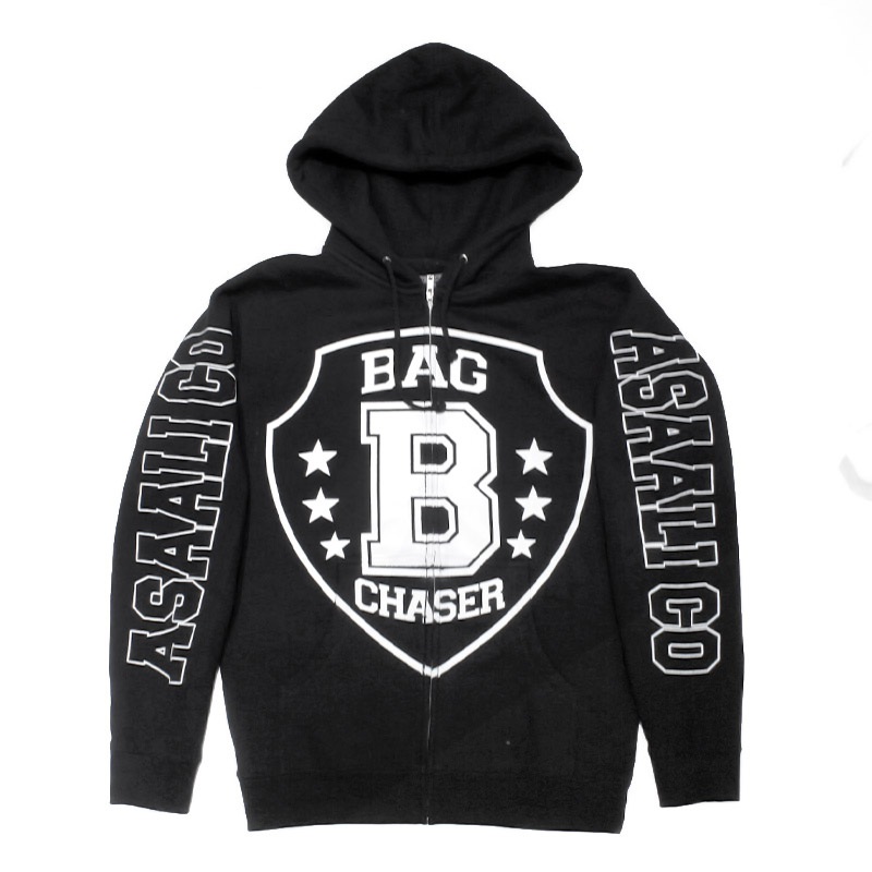 BRAVO THE BAGCHASER X ASAALI SHIELD ZIP UP -BLACK-
