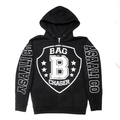 BRAVO THE BAGCHASER X ASAALI SHIELD ZIP UP -BLACK-
