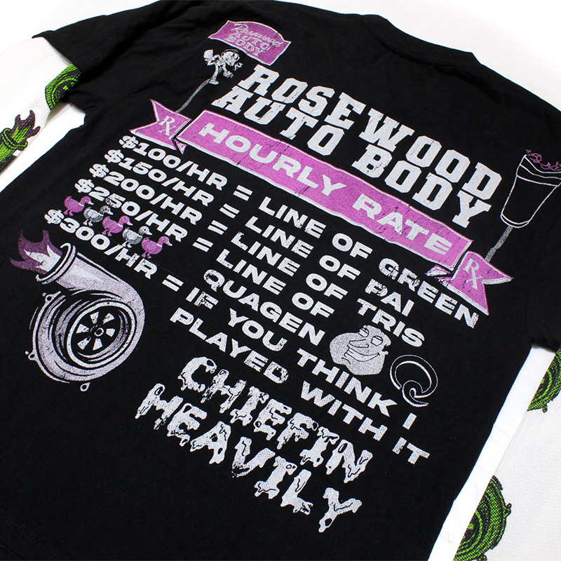 AUTO BODY LAYERD L/S T-SHIRT -BLACK-