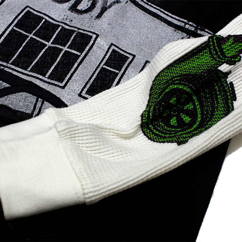 AUTO BODY LAYERD L/S T-SHIRT -BLACK-