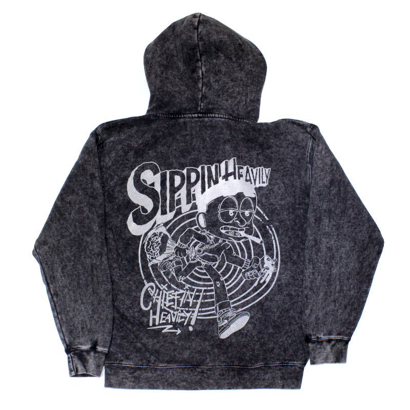 STINCN ZIP HOODIE -BLACK-