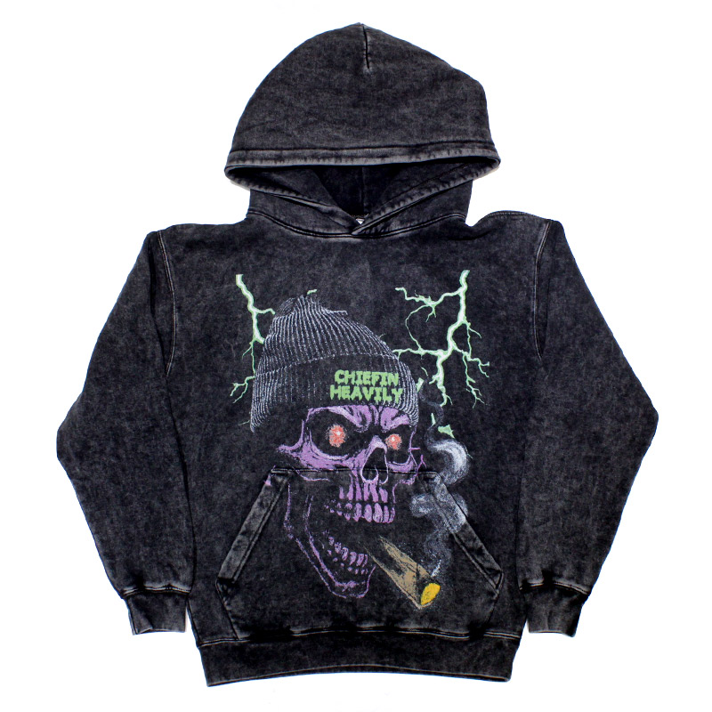 SKULL HOODIE -BLACK-