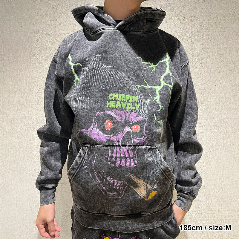 SKULL HOODIE -BLACK-