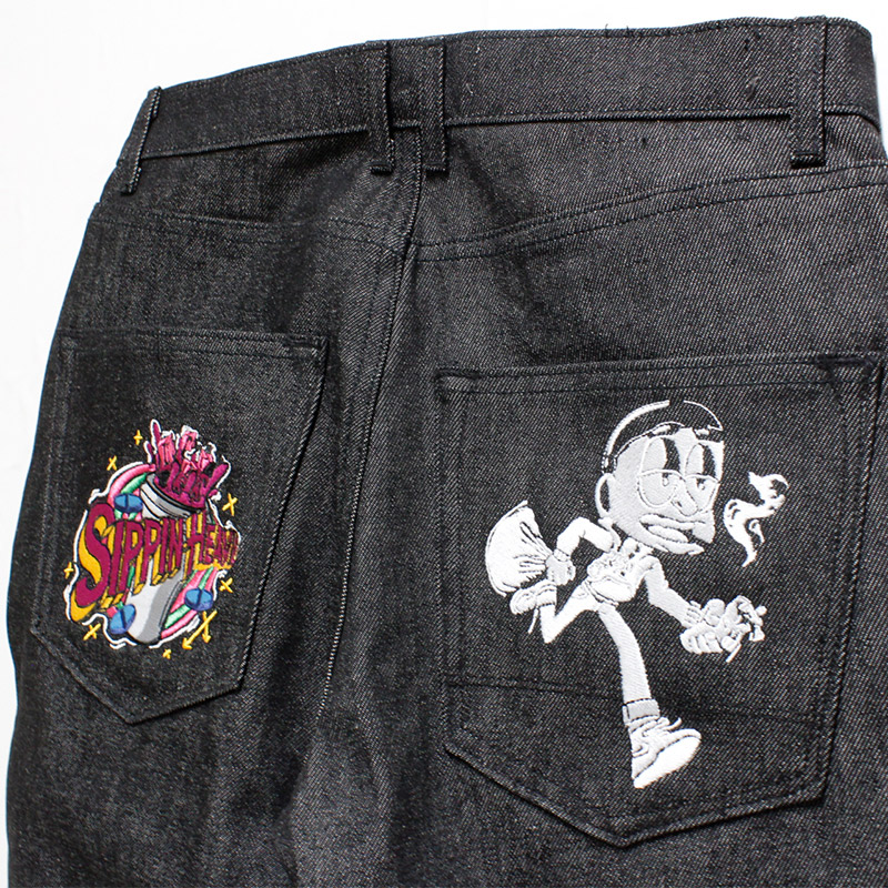 EMBROIDERY DENIM PANTS