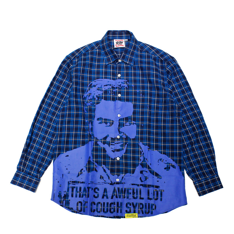 ASSALI COLLAB PRINTED BUTTON DOWN 2025 -BLUE-