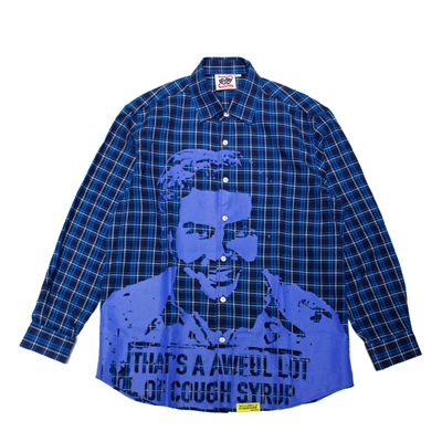 ASSALI COLLAB PRINTED BUTTON DOWN 2025 -BLUE-