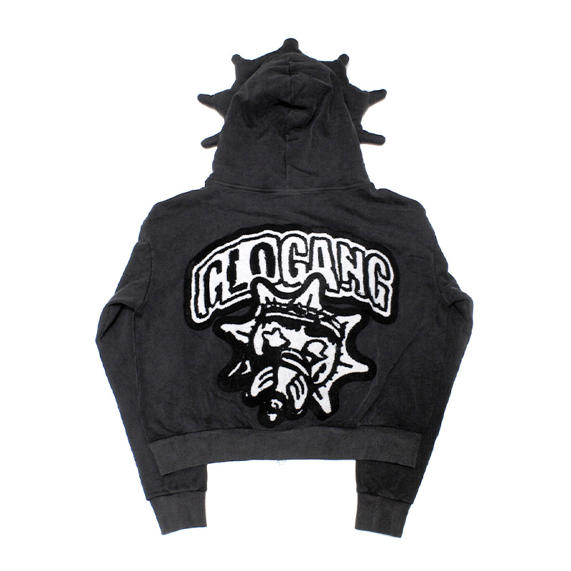 GLO MAN FULL ZIP PEARL RHINESTONE -BLACK-