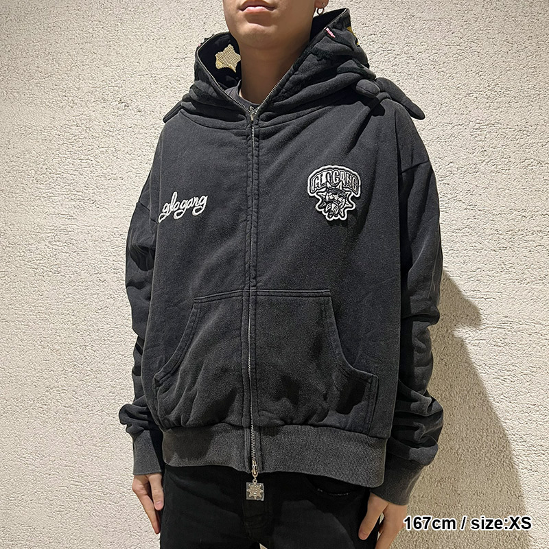 GLO MAN FULL ZIP PEARL RHINESTONE -BLACK-