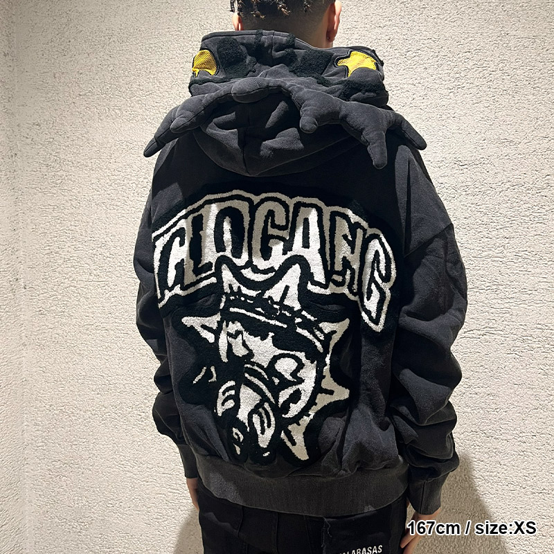 GLO MAN FULL ZIP PEARL RHINESTONE -BLACK-