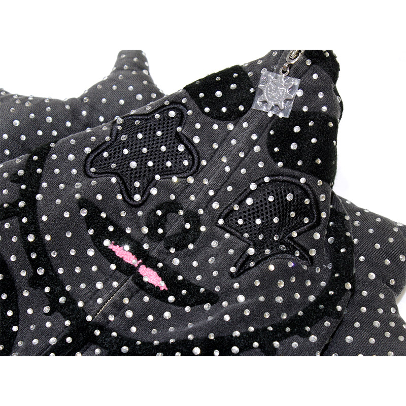 GG RHINESTONE GLO MAN FULL ZIP UP -BLACK-