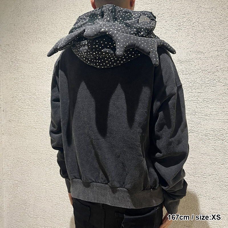 GG RHINESTONE GLO MAN FULL ZIP UP -BLACK-