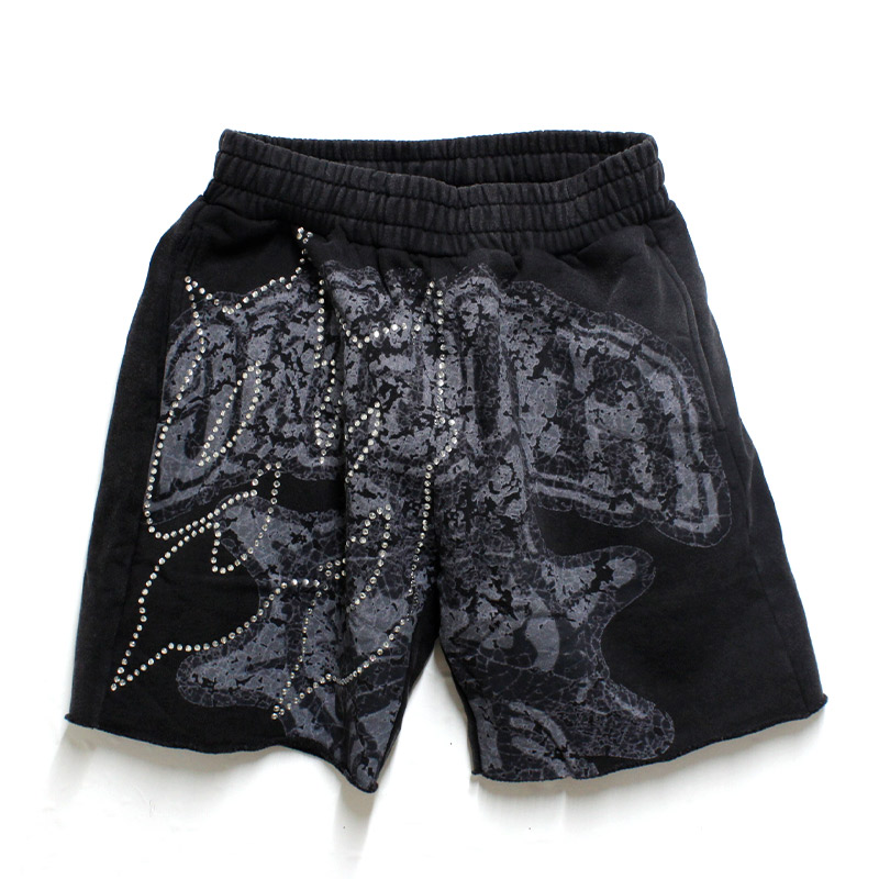 GG RHINESTONE SHORTS -BLACK-