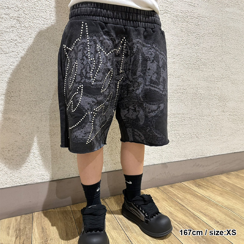 GG RHINESTONE SHORTS -BLACK-