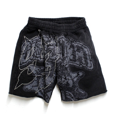 GG RHINESTONE SHORTS -BLACK-