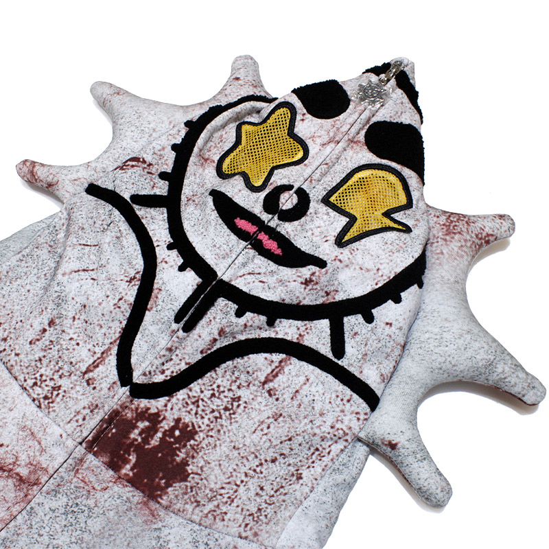 STAINING DAY FULL ZIP UP HOODIE -WHITE-