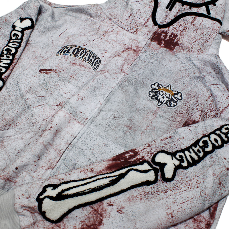 STAINING DAY FULL ZIP UP HOODIE -WHITE-